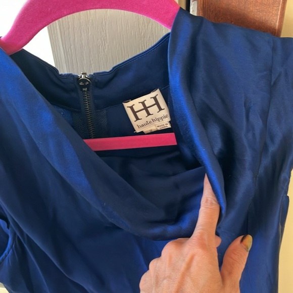 Haute hippie cowl neck Back zip Silk Cap sleeve dress 2 - Picture 10 of 13